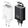 65W Chargers Featuring Retractable Cable Design For High Speed PD Charging Of Smartphones And Laptops