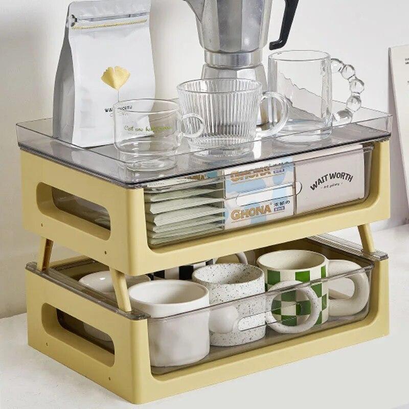 Coffee Pot Cup Storage Rack Living Room Bar Sundries Storage Organizer Home Accessories Office Sundries Storage Drawer