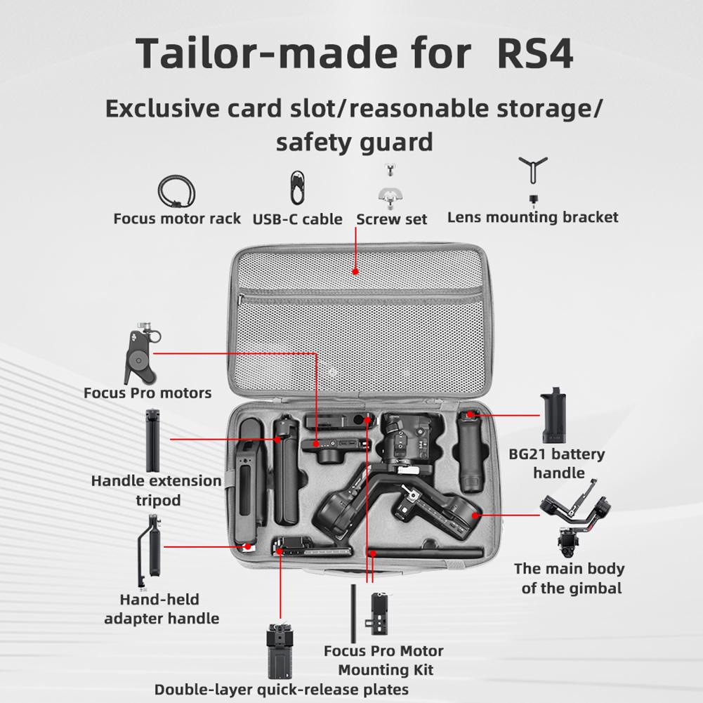 

Carrying Case Anti-fall Portable Storage Bag Shockproof Carrying Box Anti-Scratch for DJI RS 4 Gimbal Stabilizer Accessories CHINA