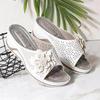 Large size new braided flower casual mother thick bottom slope heel cool slippers heightening woman