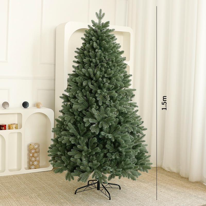 Automatic Pure PE Christmas Tree with Handmade Ornaments for DIY Home Décor