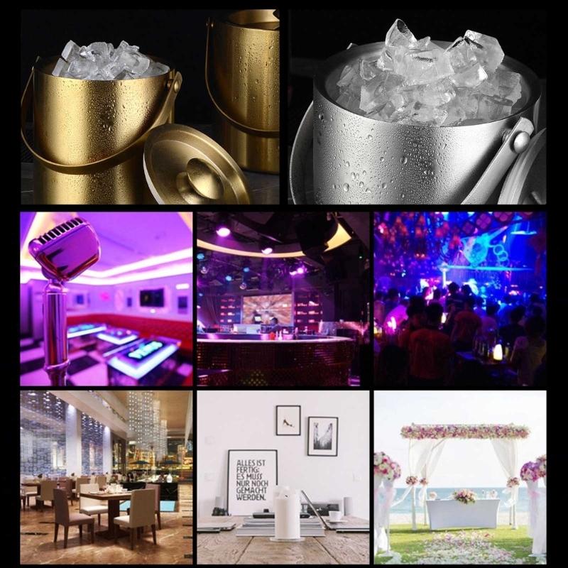 Eiskübel aus Edelstahl Isolierter Eiskübel mit Deckel Doppelwandig Party-Getränkebehälter Bequemer Tragegriff