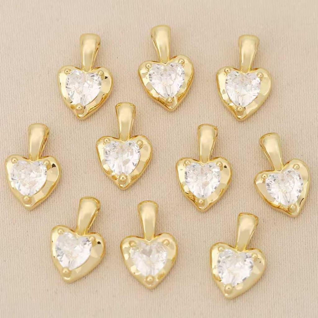 Heller Stern Herz Zirkon Anhänger: 18 Karat Goldplattierter Kupfer-Anhänger Schmuck