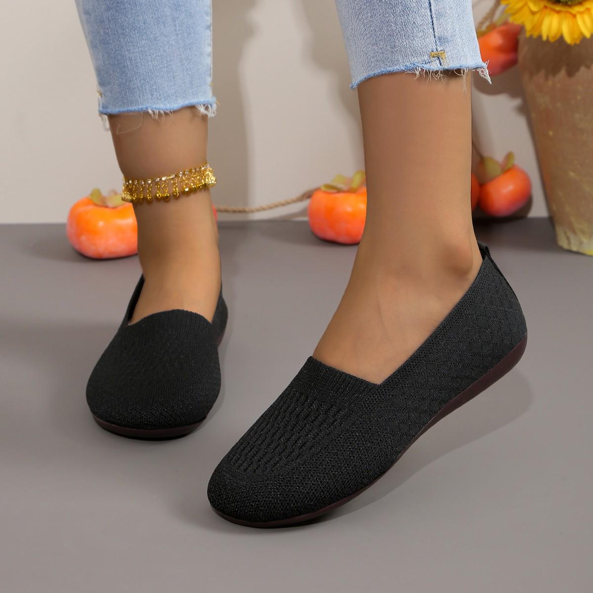 Европейские и американские дышащие женские лоферы слипоны с широким носком 41 чёрный 1476₽