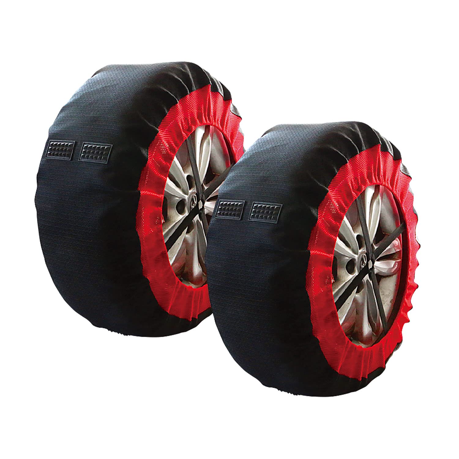 

MAXWIN Fabric Tire Fits 2 No Jacking Easy Snow Chains with Rubber Emergency Snow (Maxwin) Chains, Non-Metallic, Wheels, Required, Installation, Pins, чёрный