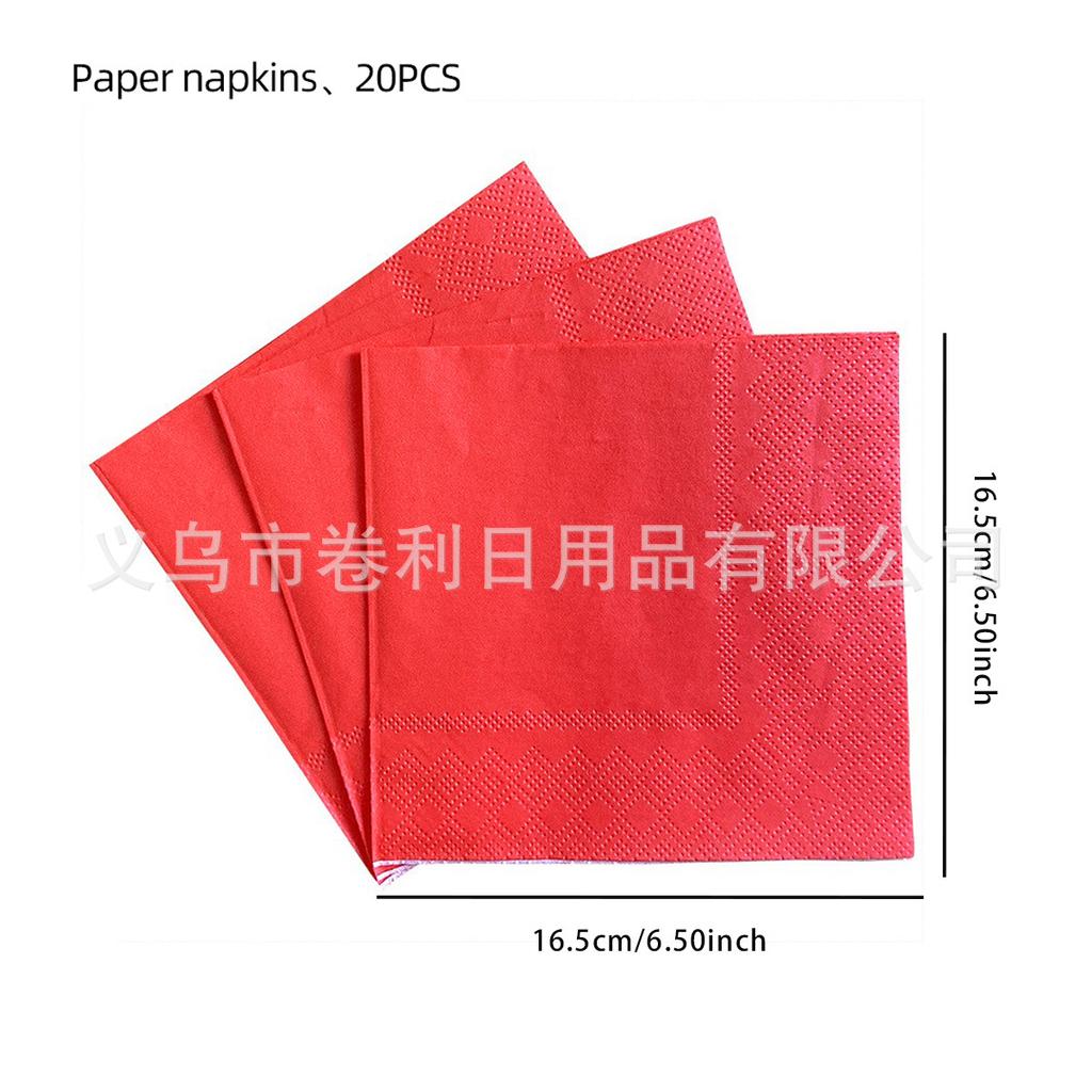 Custom Printing Solid Color Bronzing Logo Tissue Handkerchief Paper All Kinds Of Festivals Birthday Party Exhibition Napkin Decoration