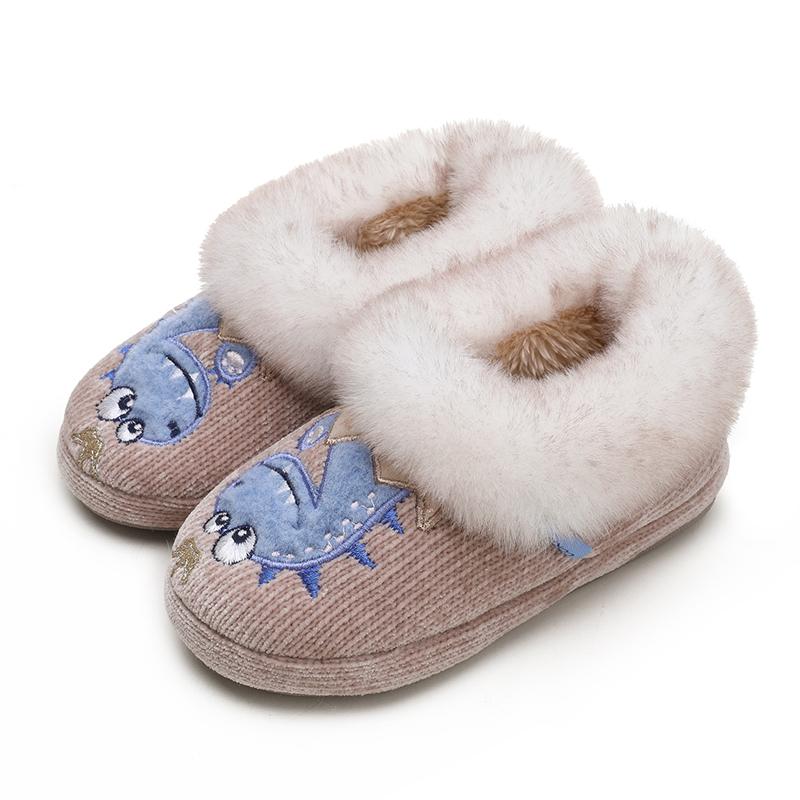Fashion Smile PoP Fuzzy Boys Girls Indoor House Slippers Winter Warm Cute Kids Baby Shoes Outdoor Lightweight Non-Slip Home Socks Shoes