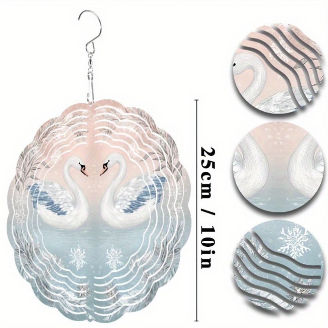 

10-дюймовый музыкальный колокольчик «Лебедь» с крючком для вращения на 360 градусов Элегантный садовый декор для всех сезонов Идеальный подарок для друзей Безмятежное уличное украшение 01A