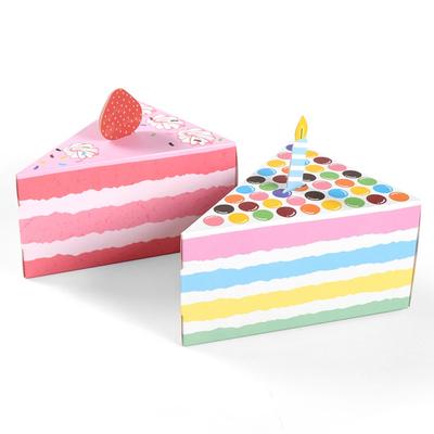 20Pcs Triangle Wedding Candy Boxes Cake Slice Shape Paper Chocolate Boxes Birthday Packaging Box for Dessert Biscuit Cookies Baby Shower Party Favor