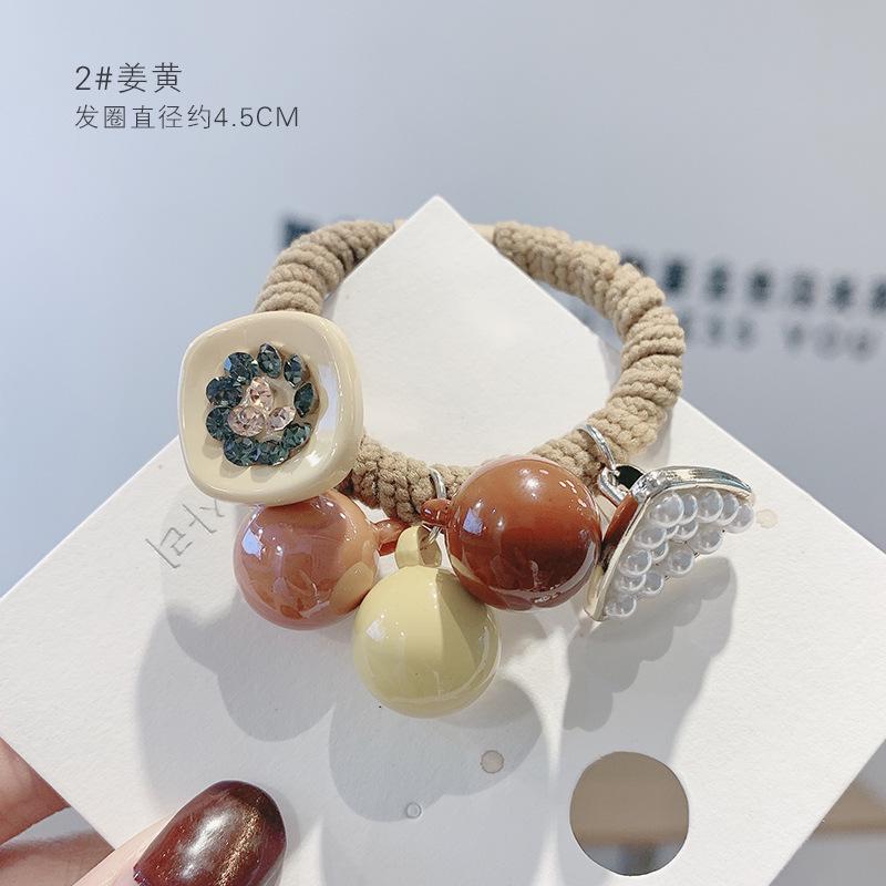 Korean Elegant Hair Rope Bracelet Scrunchie Women Elastic Hair Rubber Bands Accessories For Girls Tie Hair Ring Headdress Holder