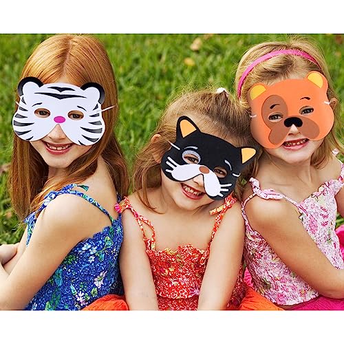Toyvian Cute Hand-painted Animal Masks, Fox Masks, Cat Masks, Half Masks, DIY Unpainted Face Masks for Disguise, Balls, Costume Parties, Birthdays, Pa