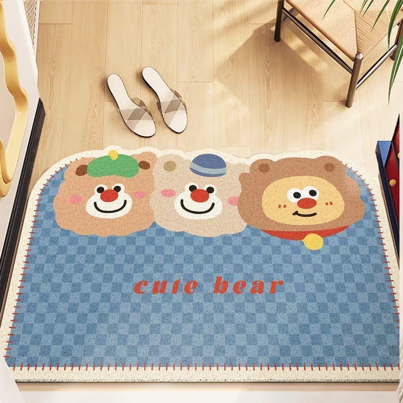Cartoon Silk Circle Floor Mat, Porch Scraping Mud And Soil Entry Door Floor Mat, Household Can Be Cut, Dirt-Resistant And Easy To Take Care Of,