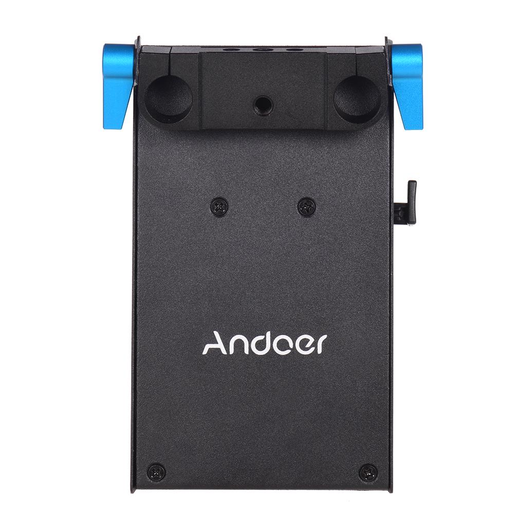 V-montert V-lås batteriplateadapter med 15 mm stangklemme med to hull LP-E6 Dummy-batteri