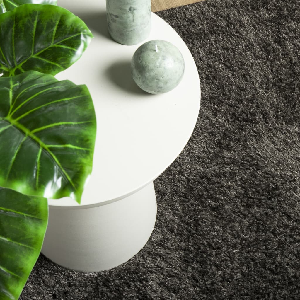 ISTAN High Pile Shiny Rug In Anthracite 100 X 200 Cm