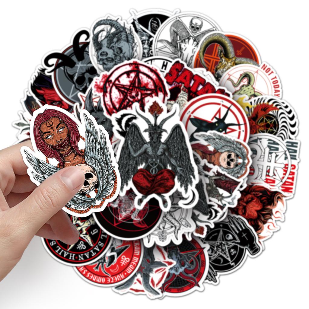 50 Pictures of Individual Dark Gothic Decorative Water Cup Suitcase Computer Skateboard Stickers