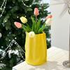 Simple Ins Pleated Flower Vase Living Room Dining Table Decoration Flower Bouquet Vase Home Decoration