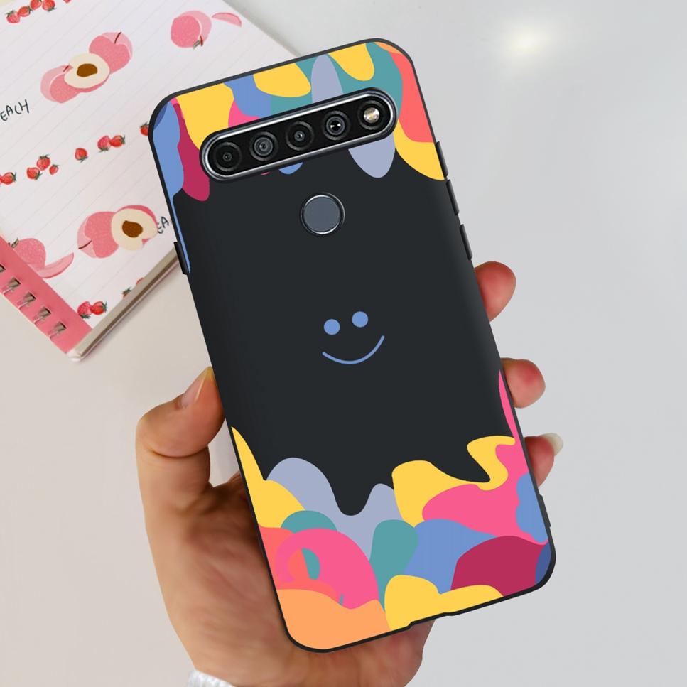 For LG K41S K 41S Case 2020 Black Silicone Cute Fashion Flower Shockproof Bumper For LGK41S LM-K410 Phone Back Cover 6.55" Funda