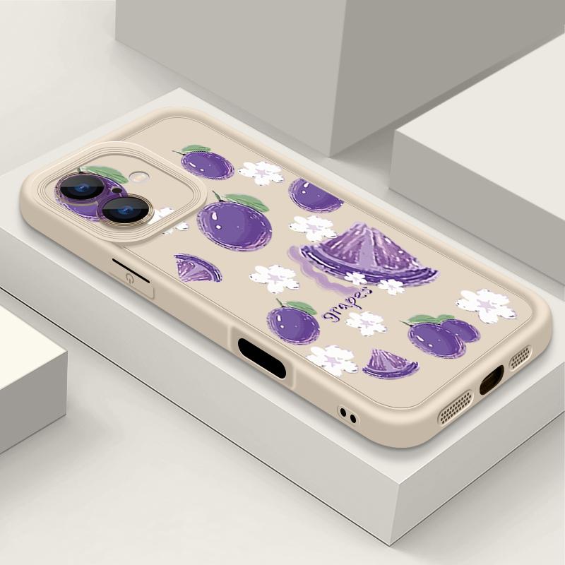 For iPhone 16 Pro Max Fruit Print Phone Case For iPhone 16e 15 14 13 12 Pro Max Plus 11 XR XS Flower Print Phone Case TPU Soft Shockproof Case Cover