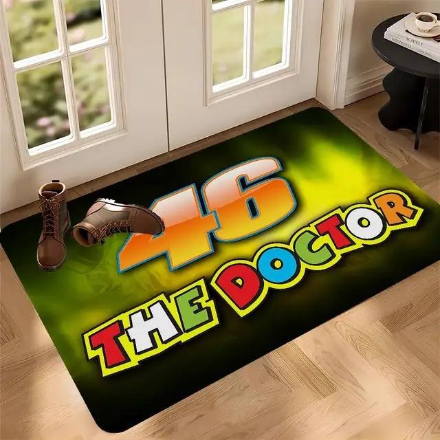 46 The Doctor Motorcycle Racing Rectangle Carpet Carbon Fiber Yellow Sport Bike Fan Home Decor Mat Floor Rug Entryway Doormat