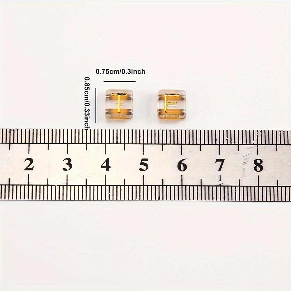 50/100/200pcs Simple and Mature Bohemian Style Acrylic Double Hole Gold Transparent Letter Beads DIY Jewelry Accessories