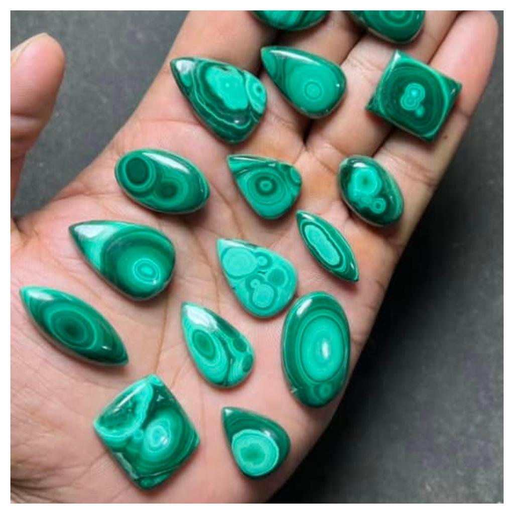 Natural Hand Polished Cabochon Lot, Mix Malachite Lot, Designer Green Malachite Cabochon Gemstone, Malachite For Making Jewelry Pendent.