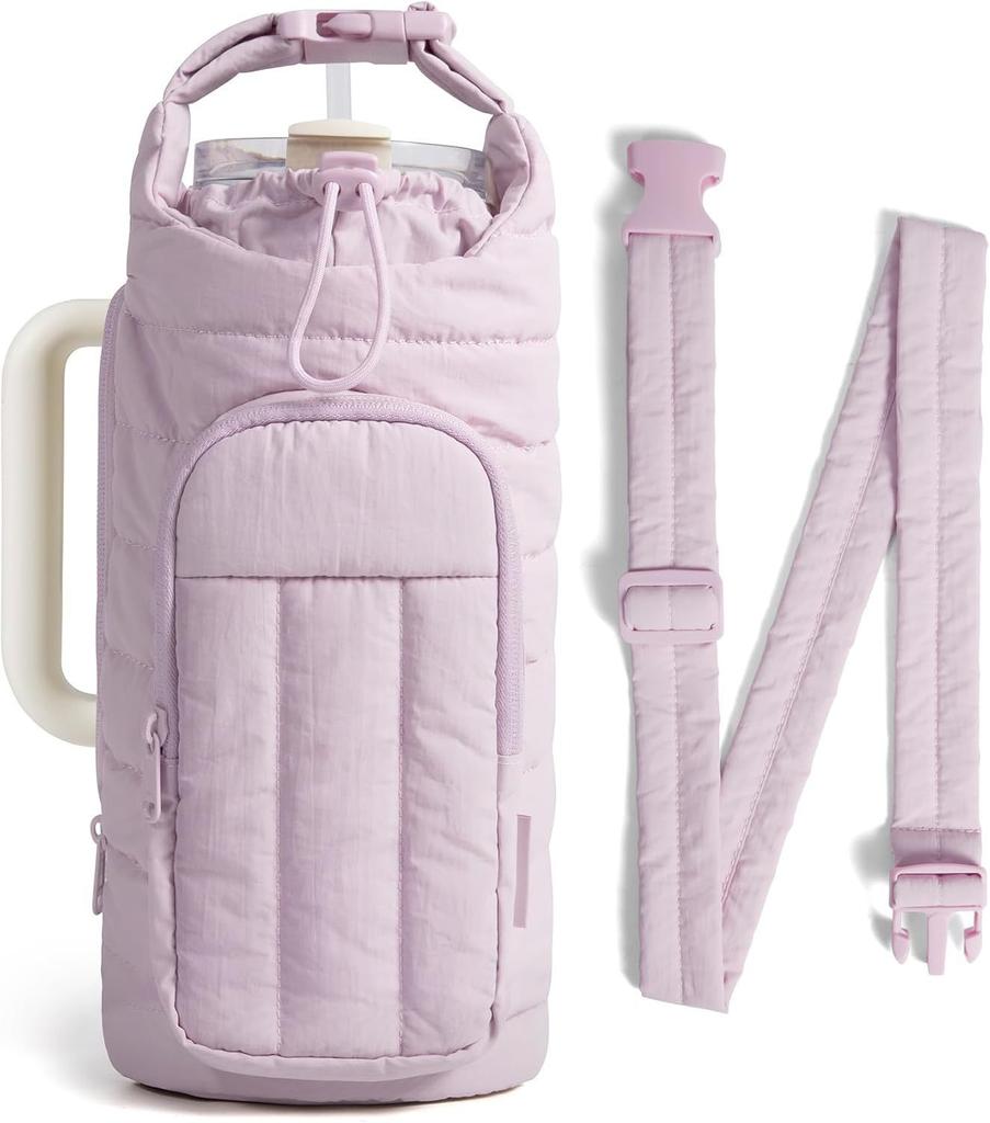 Water cup cover, quilted thermos cup cover, twill water bottle, shoulder bag, water cup bag, crossbody kettle.