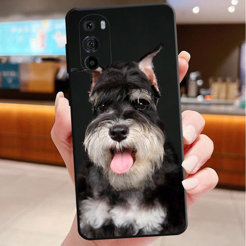 Phone Case For Motorola Edge 50 40 Pro 60 50 40 30 Ultra Neo Fusion Moto G85 G72 G53 G54 G84 G13 G32 Schnauzer Puppy Dog Art