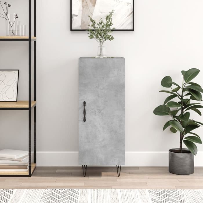 VidaXL Buffet Gris béton 34,5x34x90 cm Bois d'ingénierie 828536