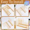 3Pack Stained Glass Organizer Bamboo Dish Plate Rack Wooden Dish Plate Stand Stained Glass Holder Space Saving Bamboo Drying