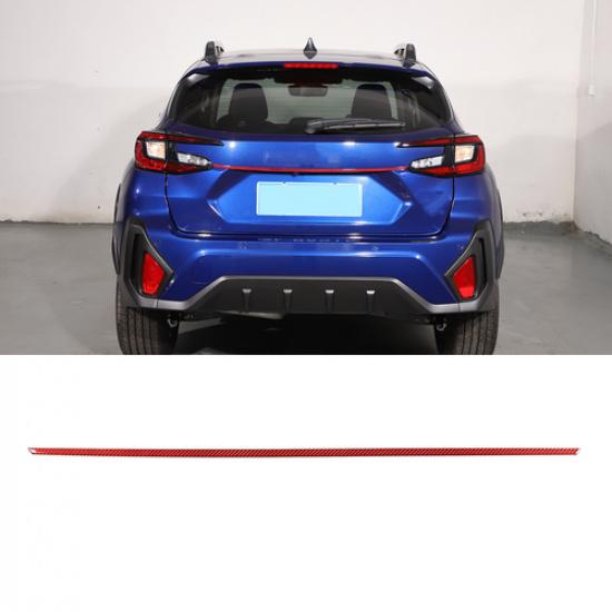 Red Carbon fiber Rear Door Trunk Trim Sticker Cover For Subaru Crosstrek 24+