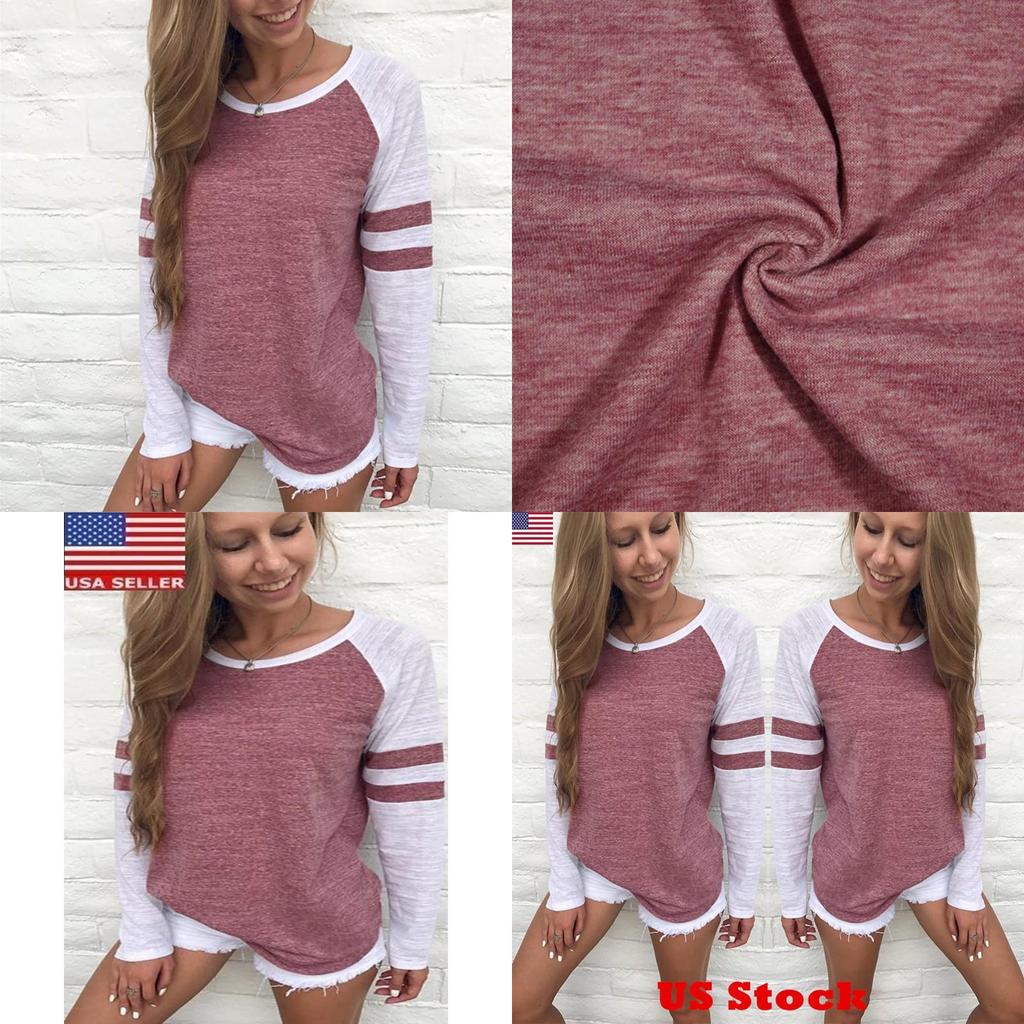 Usa Women Ladies Long Sleeve Casual Tops Shirt Fashion Crew Neck Blouse With Stylish New Design