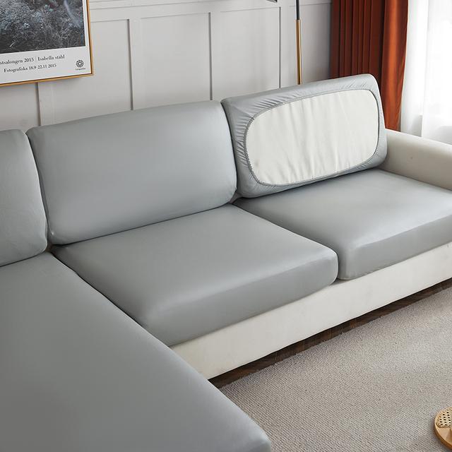 Easy To Use Clean Easily Waterproof Pu Funiture Protector Solid Sofa Cover Corner Sofa Furniture Seat Slipcover Elastic Stretch Couch Cover