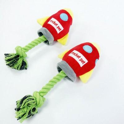 PET Dog Toy Rocket Tug Squeak Rope