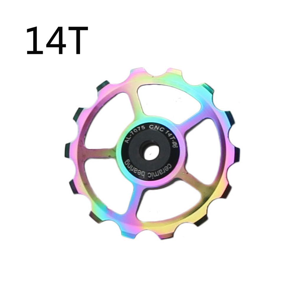 12T 14T 16T 18T MTB Bicycle Rear Derailleur Jockey Wheel 9/10/11 Speed Ceramic Bearing Guide Pulley for Shimano Sram Road Bike 1pcs 14T Colorful