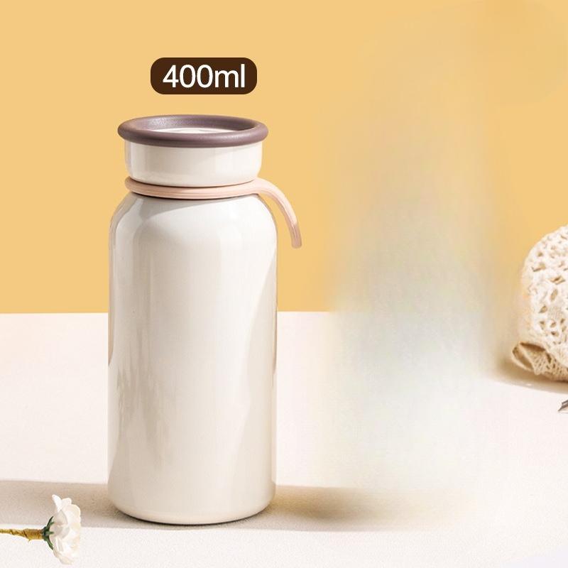 

400ML Cute Japanese Milk Bottle Outdoor Thermos Portable Thermal Mug Tumbler Vacuum Flasks Cold and Hot Sports Water Bottle 400ml белый