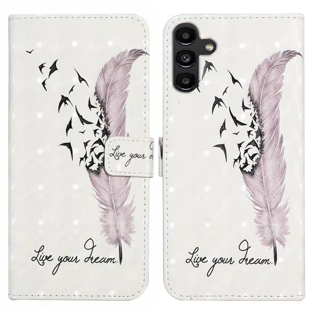 For Samsung Galaxy S24 FE Case 3D Pattern Printed Leather Phone Cover Card Holder