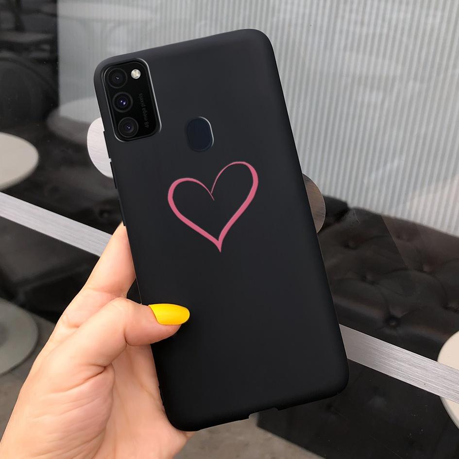 Pro Samsung M21 Pouzdro 6,4 palce Měkký Silikonový Kryt s Srdcem TPU Pro Samsung Galaxy M21 M 21 SM-M215F M215 Zadní Kryt Telefonu Funda