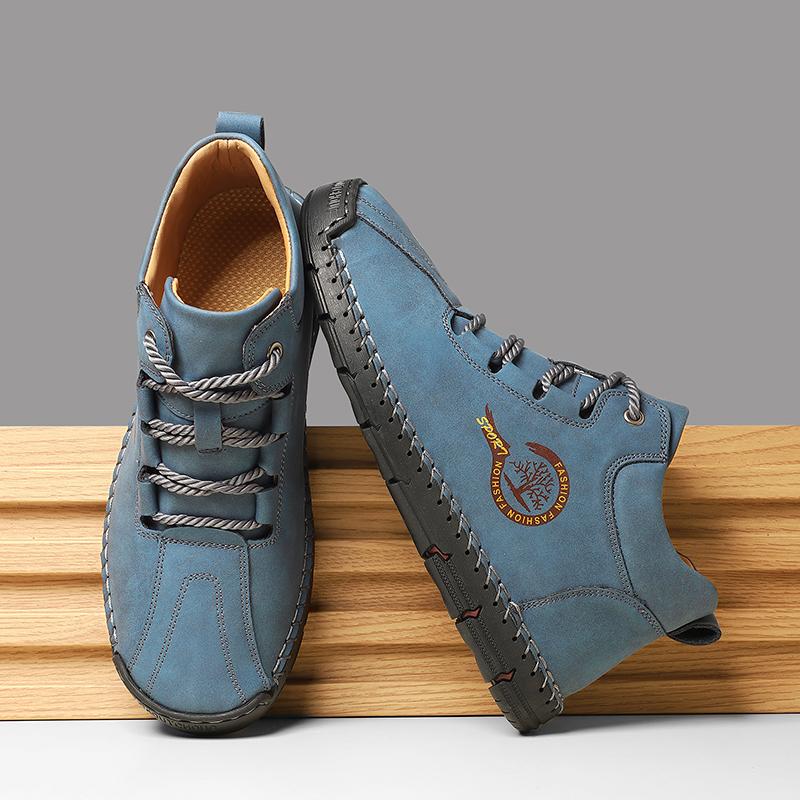 Men's Casual Shoes Side Zipper Short Boots Versatile Flat Bottom Trendy Fashionable Men's Shoes Suitable for Outdoor Sports