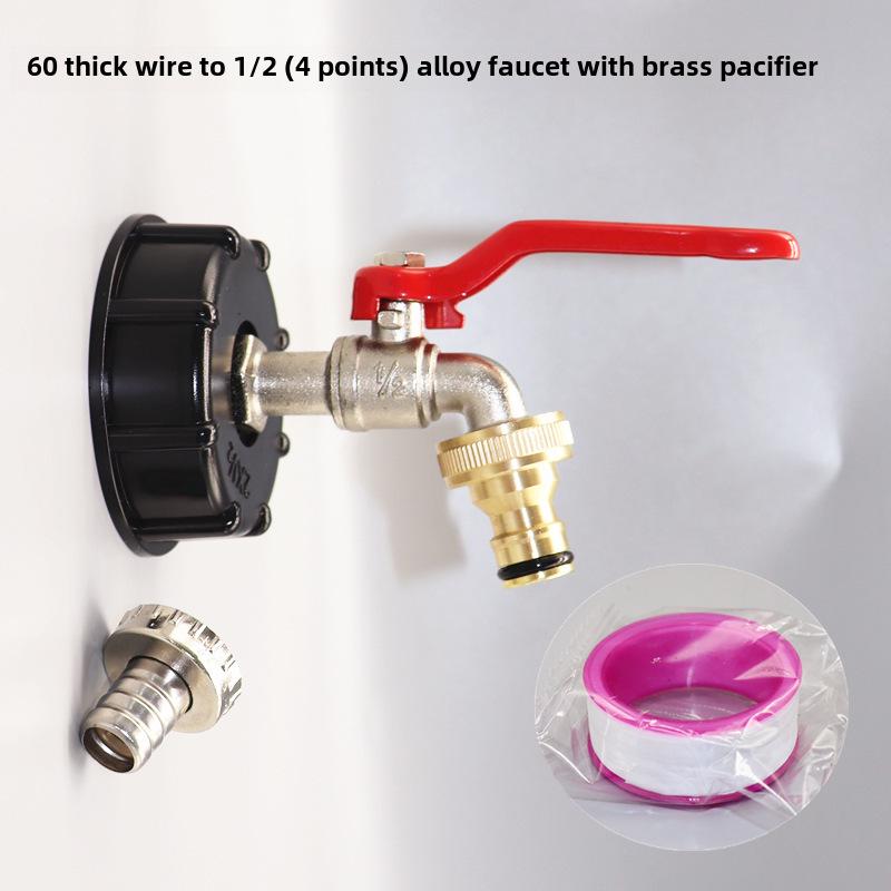 Grenzüberschreitender IBC-Tonnenfass-Messingadapter und 1/2-Zoll-Ventil