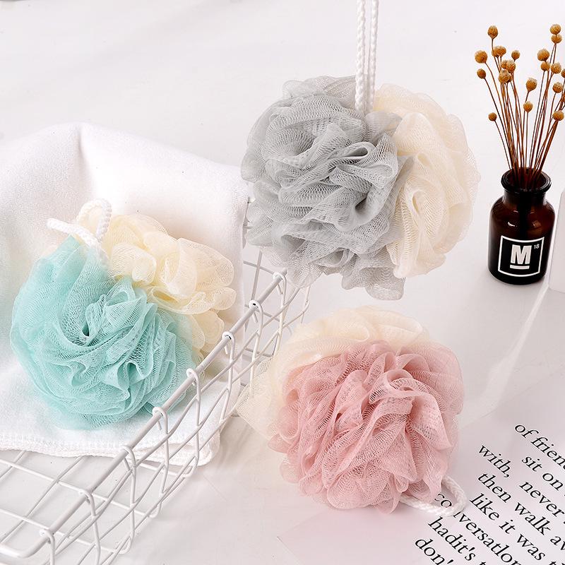 Two-Color Bath Loofah - Durable, Cute Shower Ball for Adults and Young Girls, Back Scrubber Bath Flower.