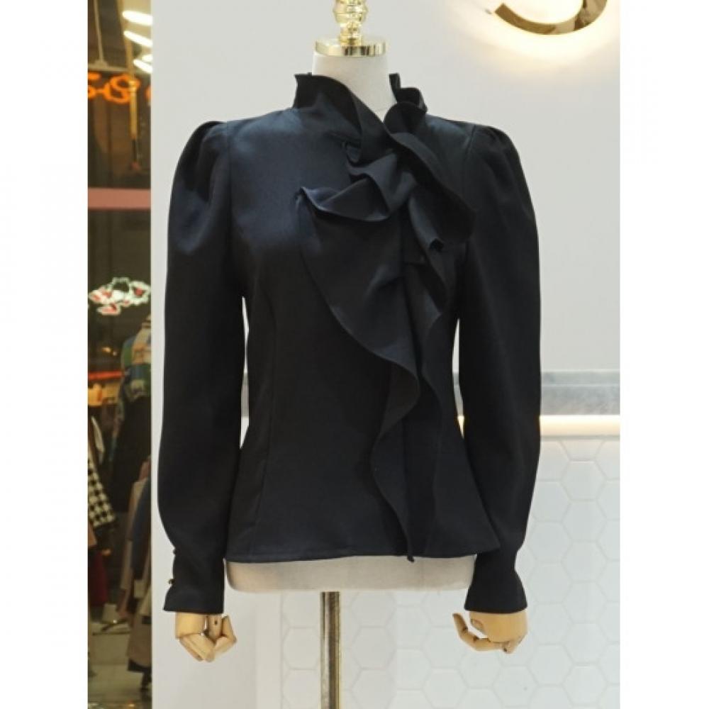 Style Latte Lovely Frill Chiffon Office Daily Blouse