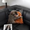 Punch Monkey Cute Cushion Cover Natural Linen Organic Fabric Double-Sided Printing Sofa Home Decor Gift Pillow Case