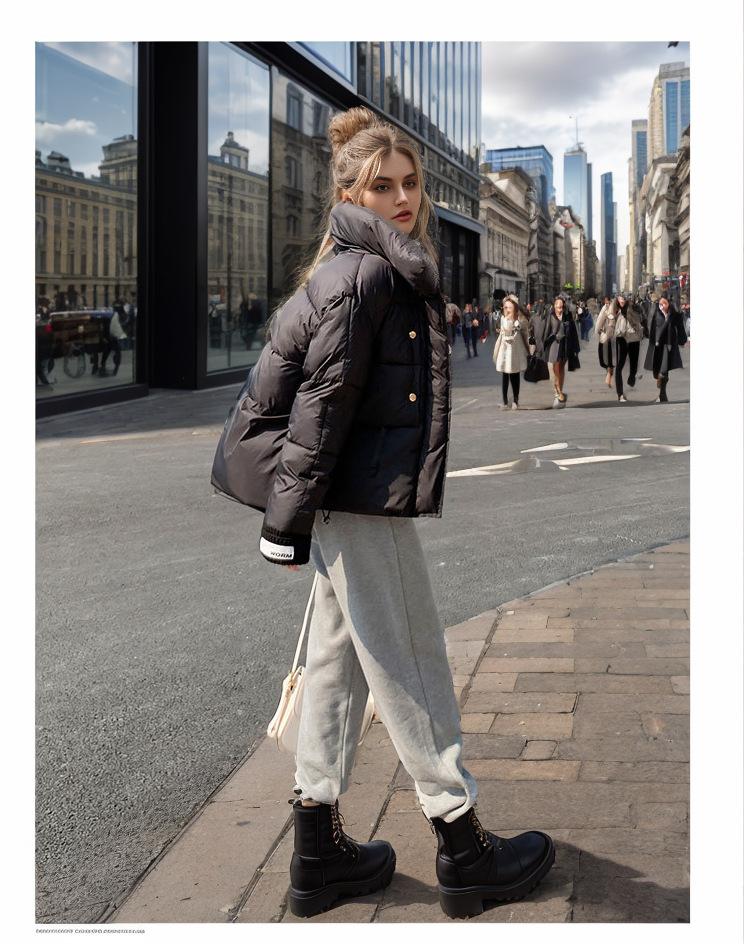 2024 autumn and winter new cotton-padded clothes women's short student lapel cotton-padded clothes thickened loose cotton-padded jackets bread clothes