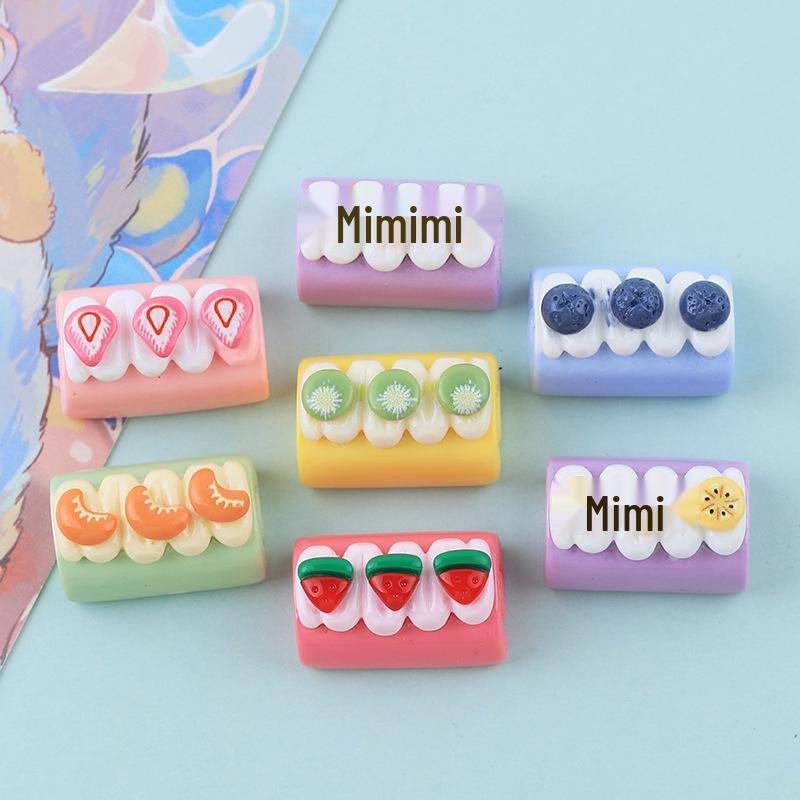 Fruit Towel Roll Play Food Charms: Handmade Resin Cartoon Accessories for DIY Crafts