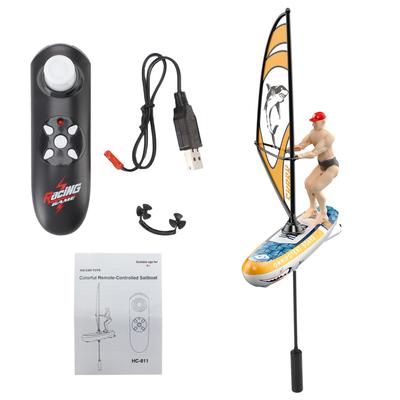 Remote Control Boat, 2.4Ghz Sailboat Boat Toy with Lights for Pools, Lake, Bathtub, Summer Outdoor