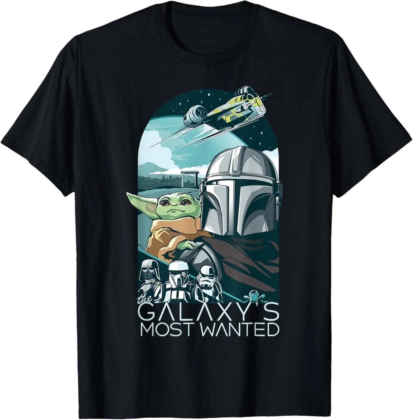 The Mandalorian And Grogu Galaxy s Most Wanted Portrait T-Shirt. 3XL