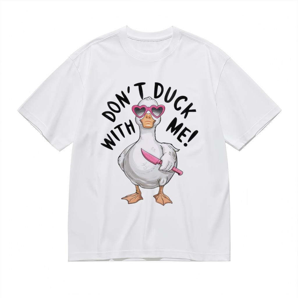 Women's Classic T-Shirt Mens Womens Tees Top Don’t Duck With Me Cartoon Duck Graphic Cotton