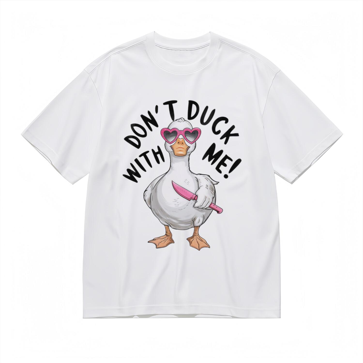 Women s Classic T-Shirt Mens Womens Tees Top Don’t Duck With Me Cartoon Duck Graphic Cotton 2XL