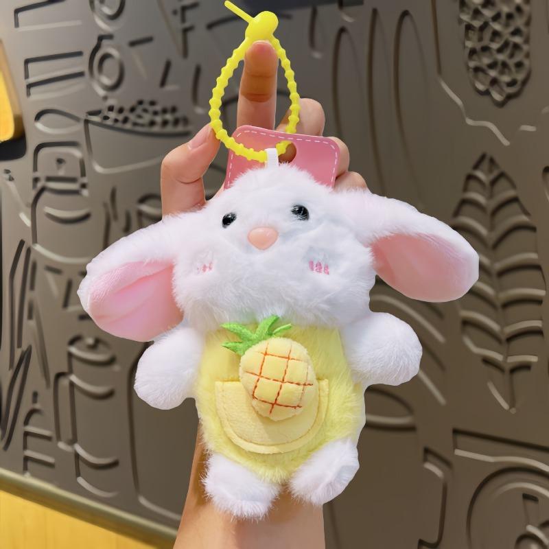 Cartoon Frucht Hase Plüschtier, Niedliche Mini-Figur, Kreative Paar Rucksackpuppe, Schlüsselanhänger Anhänger