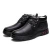 2025 new men's shoes lace-up leather shoes lace-up men's thermal casual shoes comfortable high-top shoes